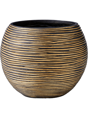 Кашпо Capi Nature Rib Vase Ball Black Gold