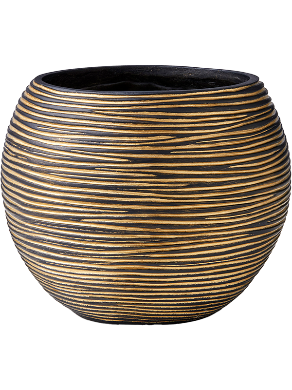 Кашпо Capi Nature Rib Vase Ball Black Gold