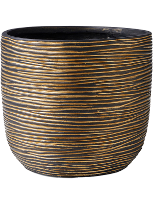 Кашпо Capi Nature Rib Planter Ball Black Gold