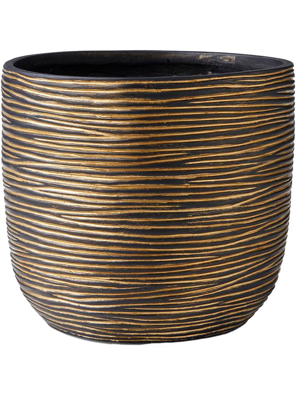 Кашпо Capi Nature Rib Planter Ball Black Gold