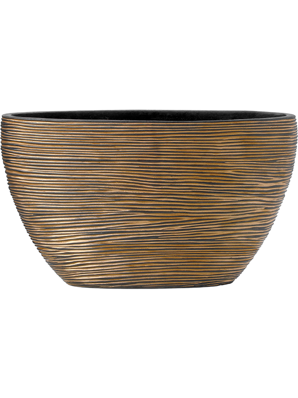 Кашпо Capi Nature Rib Planter Oval Black Gold