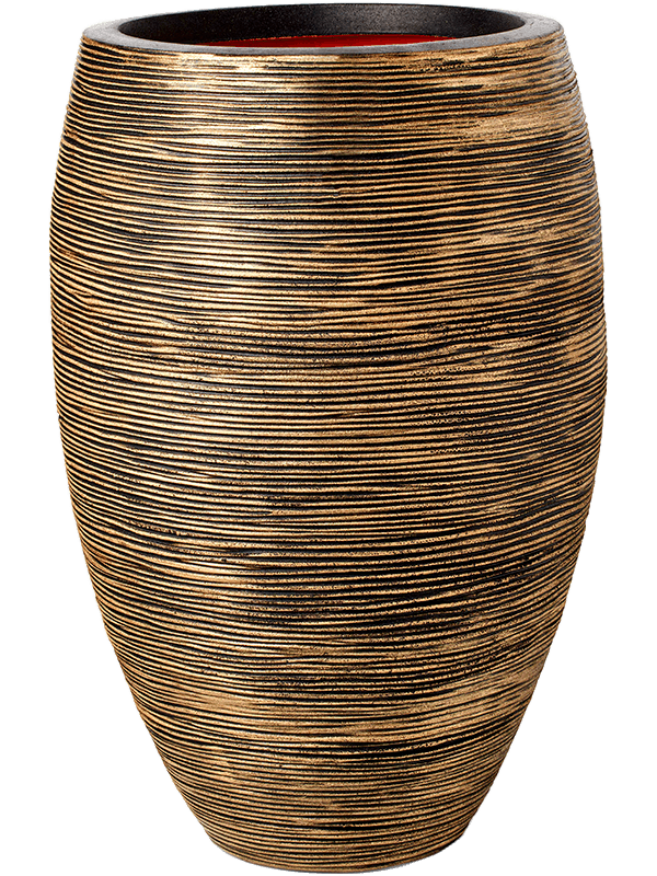 Кашпо Capi Nature Rib NL Vase Elegant Deluxe Black Gold