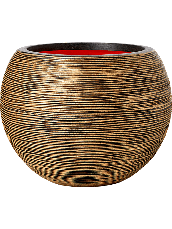 Кашпо Capi Nature Rib NL Vase Ball Black Gold