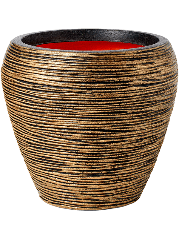 Кашпо Capi Nature Rib NL Vase Taper Round Black Gold