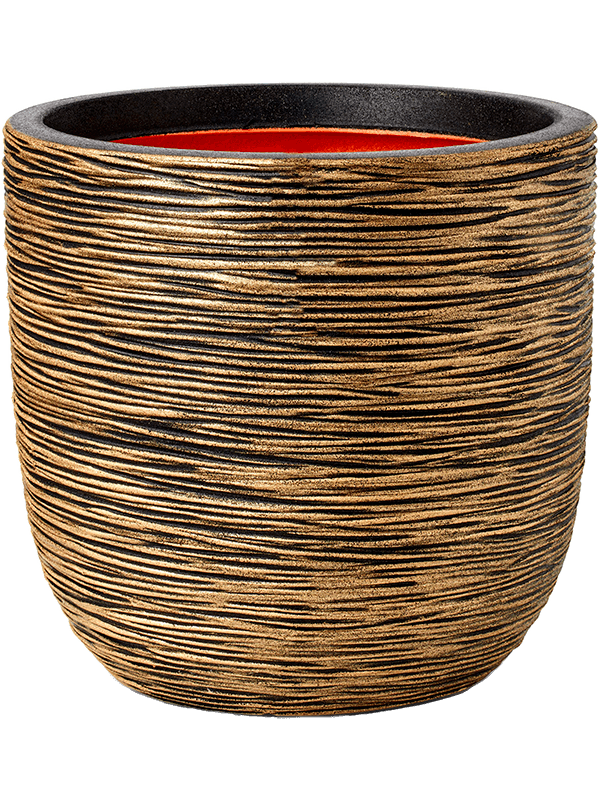 Кашпо Capi Nature Rib NL Planter Ball Black Gold