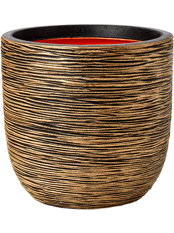 Кашпо Capi Nature Rib NL Planter Ball Black Gold