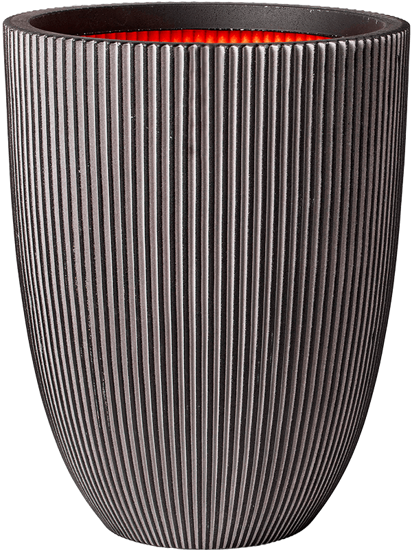 Кашпо Capi Nature Groove NL Vase Elegant Low Anthracite