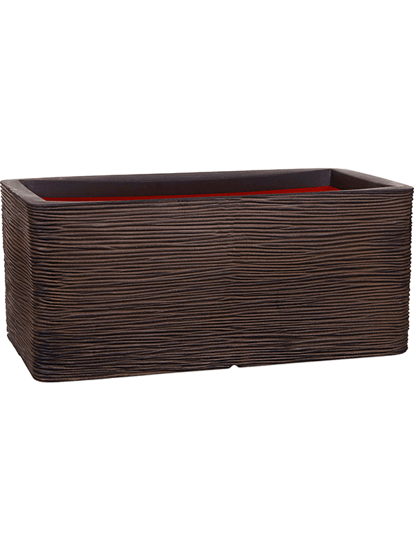 Кашпо Capi Nature Rib NL Planter Rectangle Dark Brown