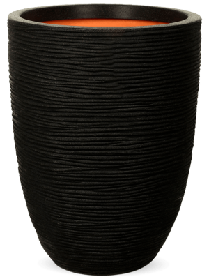 Кашпо Capi Nature Rib NL Vase Elegant Low Black