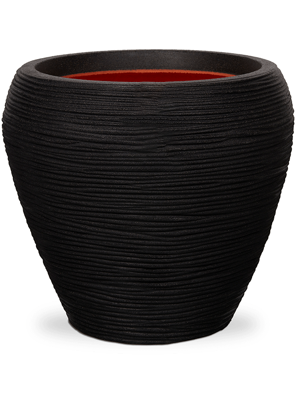 Кашпо Capi Nature Rib NL Vase Taper Round Black