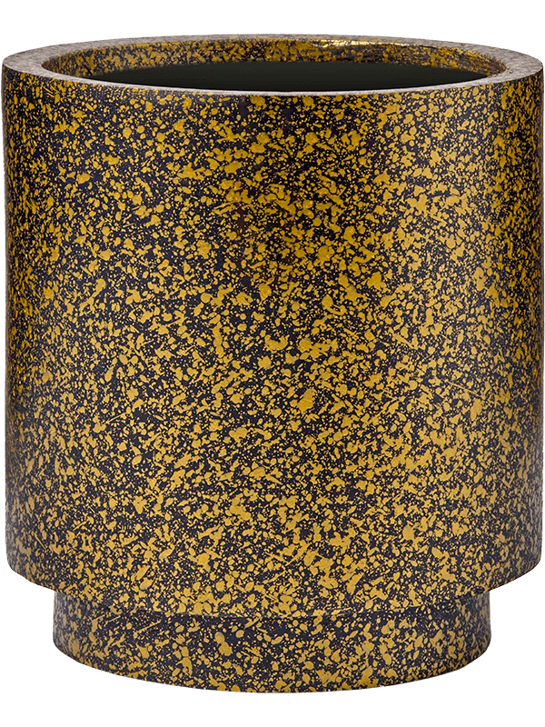 Кашпо Capi Lux Terrazzo Vase Cylinder Black Gold