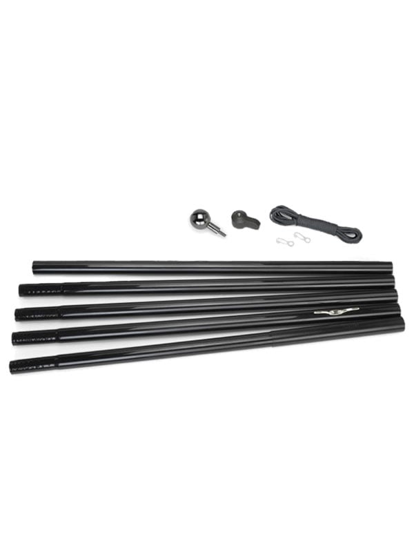 Fairybell sectional flagpole Aluminium black