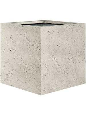 Кашпо с колёсиками Grigio Cube Antique White