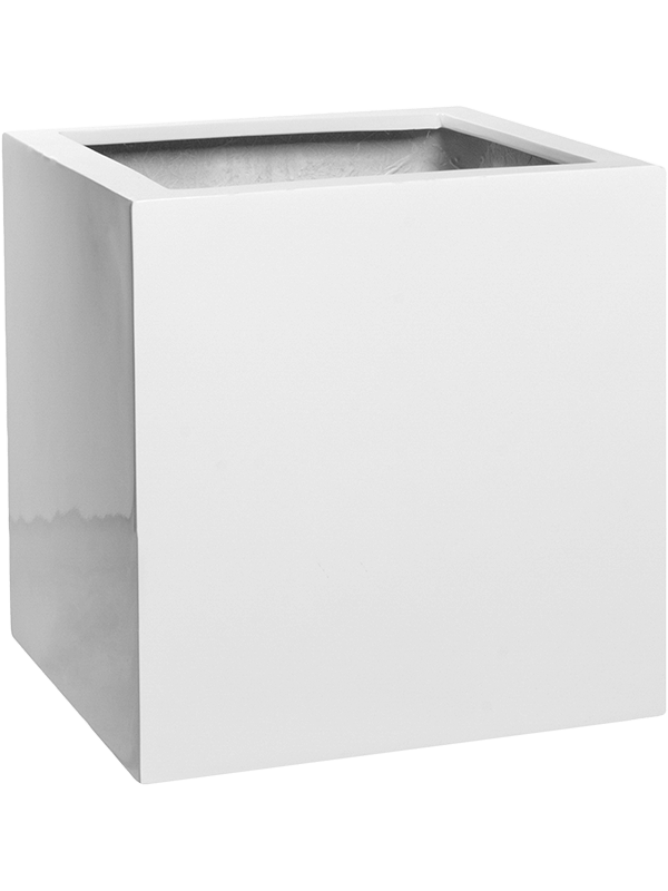 Кашпо Fiberstone Block S Glossy White