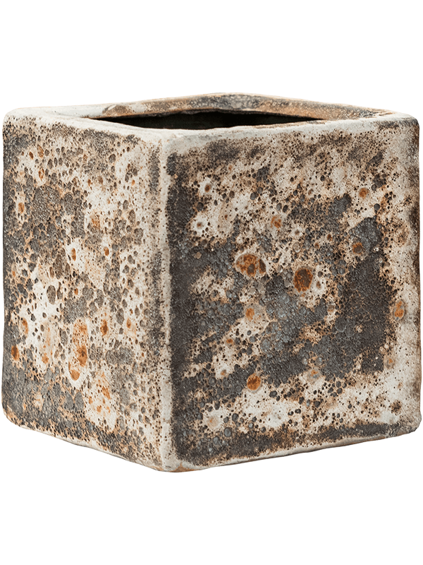 Кашпо Baq Lava Cube relic rust metal (glazed inside)