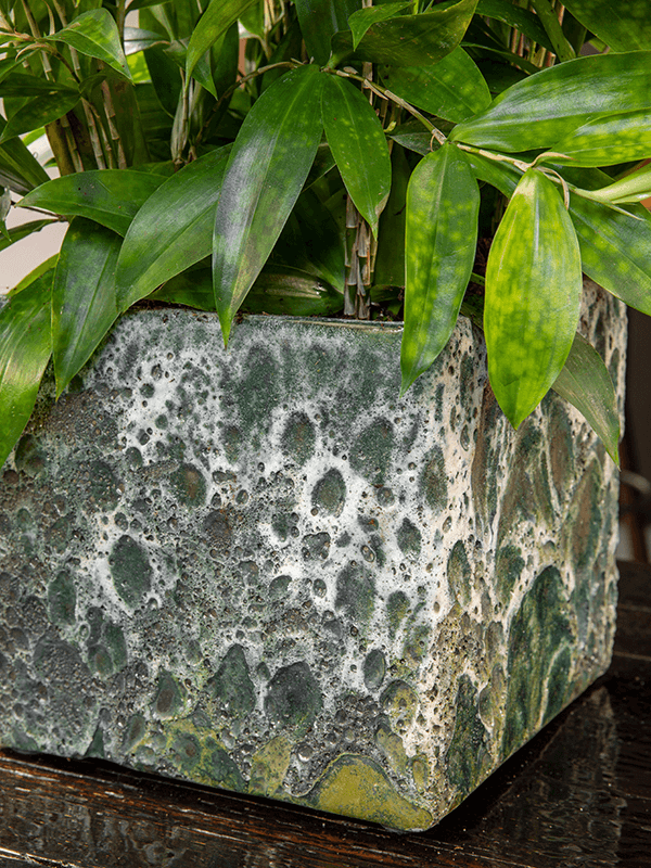 Кашпо Baq Lava Cube relic jade (glazed inside)