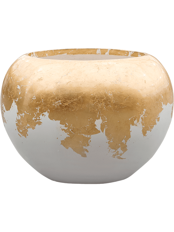 Кашпо Baq Luxe Lite Glossy Globe white-gold