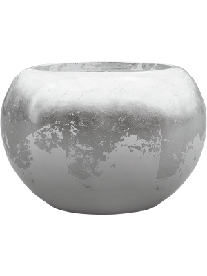 Кашпо Baq Luxe Lite Glossy Globe White-Silver