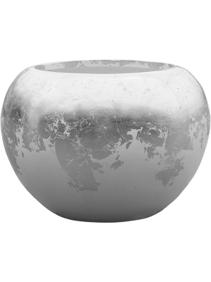 Кашпо Baq Luxe Lite Glossy Globe white-silver