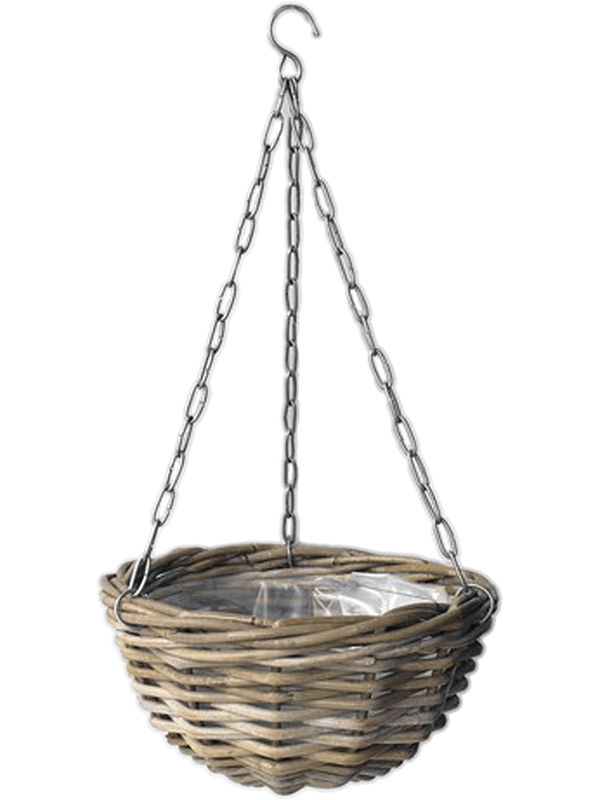 Кашпо подвесное Rattan Hanging Basket Antique Grey