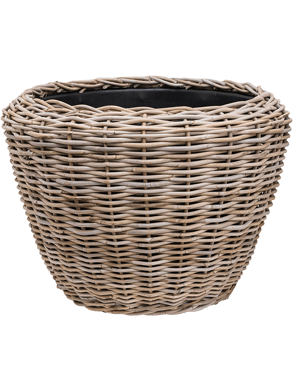 Кашпо Drypot Rattan Round Grey Outdoor