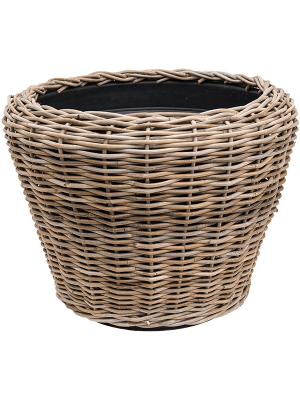 Кашпо Drypot Rattan Round Grey Outdoor