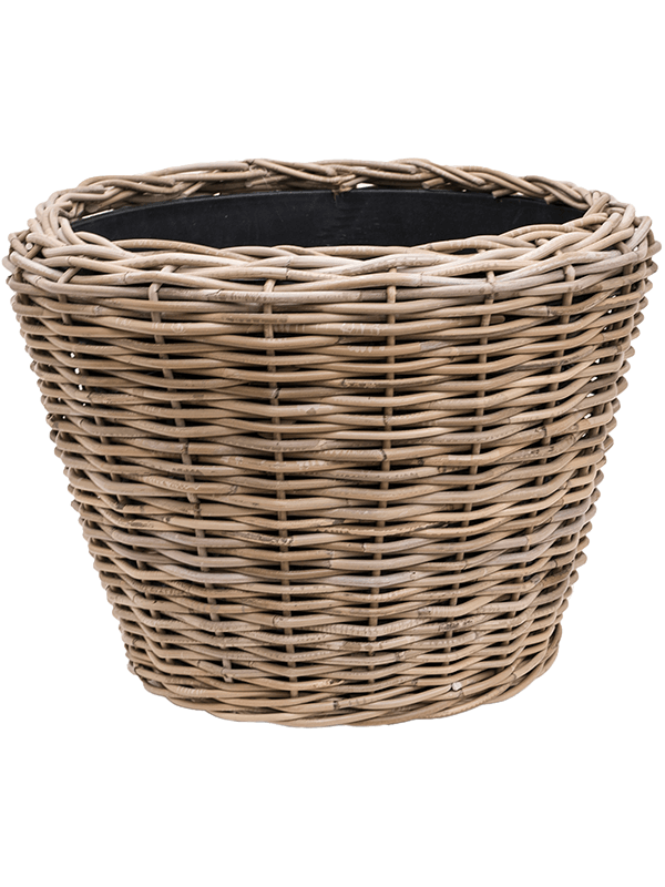 Кашпо Drypot Rattan Round grey outdoor