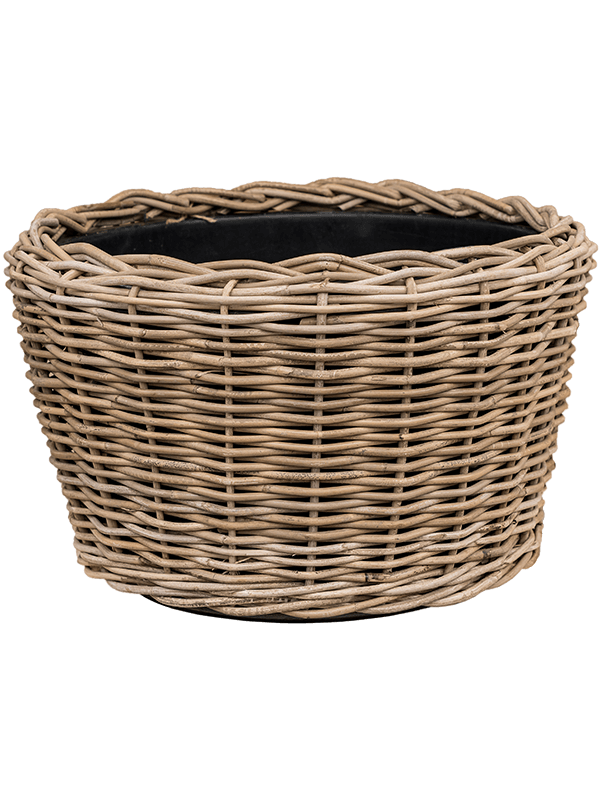 Кашпо Drypot Rattan Round grey