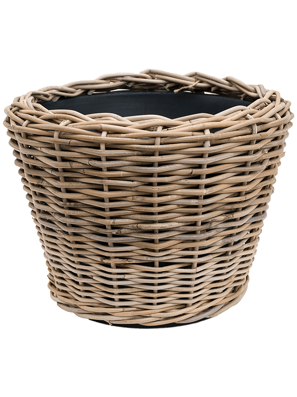 Кашпо Drypot Rattan Round grey