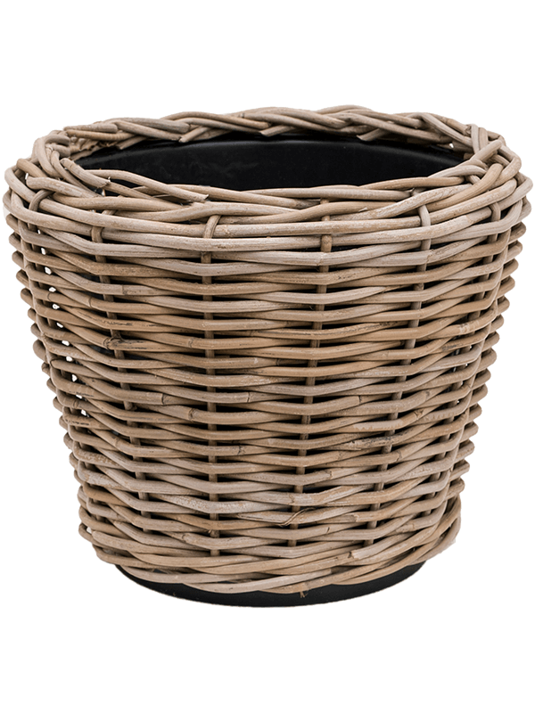 Кашпо Drypot Rattan Round grey