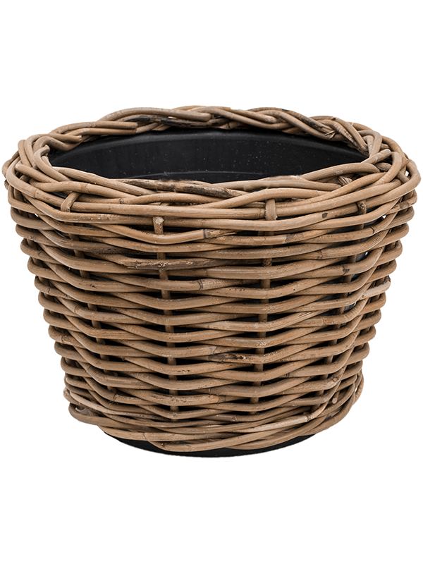 Кашпо Drypot Rattan Round grey