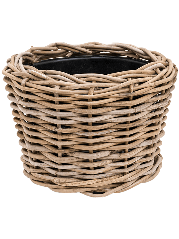 Кашпо Drypot Rattan Round grey