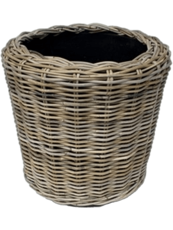 Кашпо Drypot Rattan Round Grey