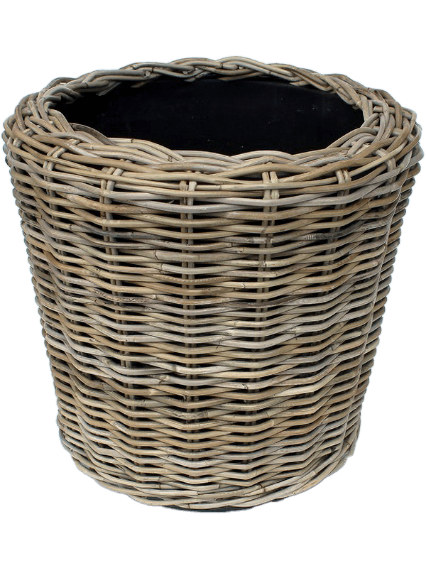 Кашпо Drypot Rattan Round grey