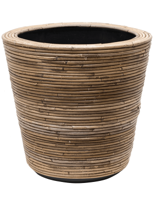 Кашпо Drypot Rattan Stripe Round Grey