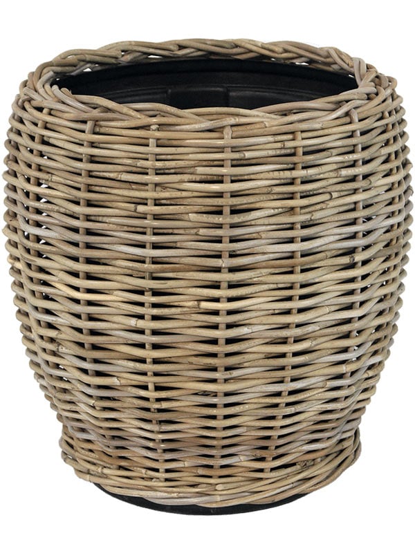 Кашпо Drypot Rattan Round grey