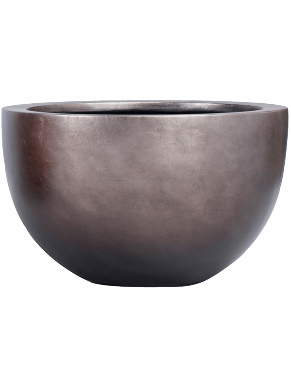 Кашпо Baq Metallic Silver leaf Bowl matt coffee