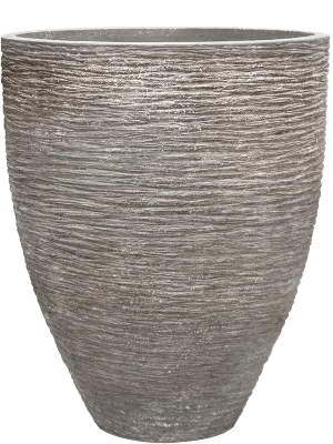 Кашпо Baq Polystone Coated Ribbed Couple Raw Grey