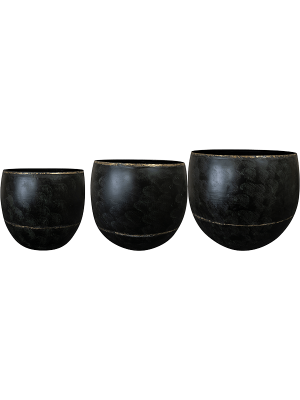 Кашпо Belia Pot Vintage Black (комплект 3 шт.)