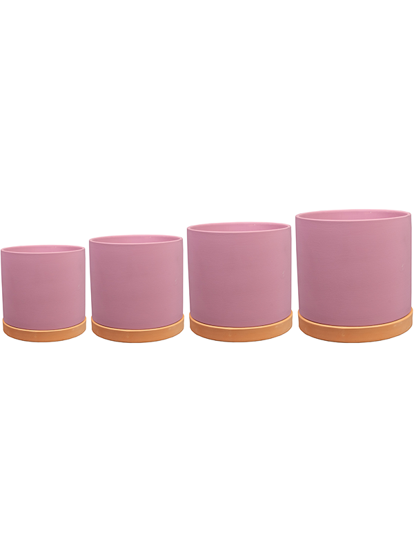 Кашпо Birte Pot With Saucer Pink (комплект 4 шт.)