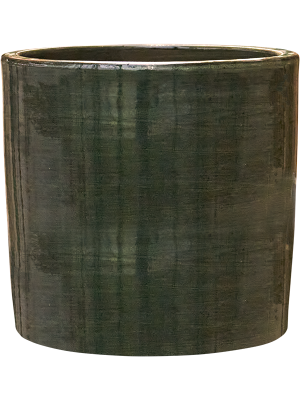 Кашпо Plain Striped Cylinder Olive