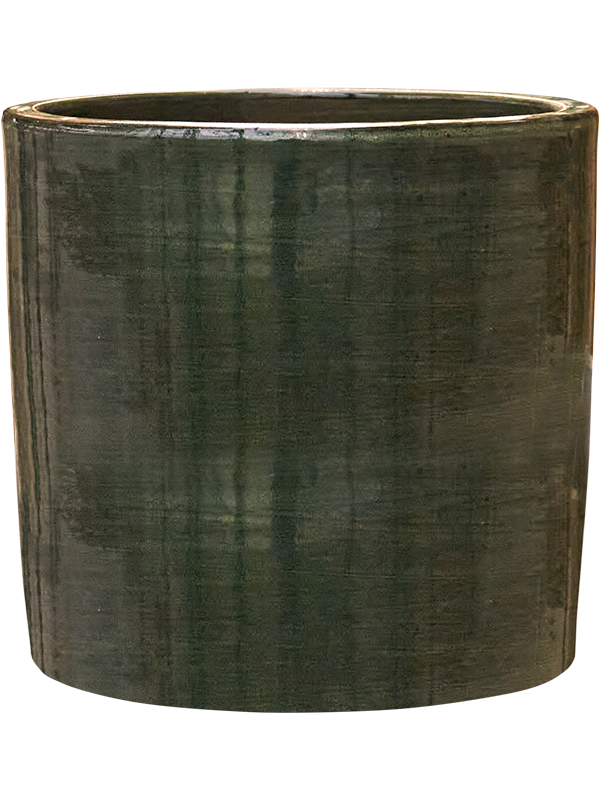 Кашпо Plain Striped Cylinder Olive