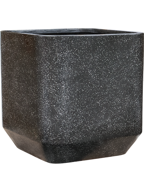 Кашпо Baq Terrazzo Rounded Cube Black