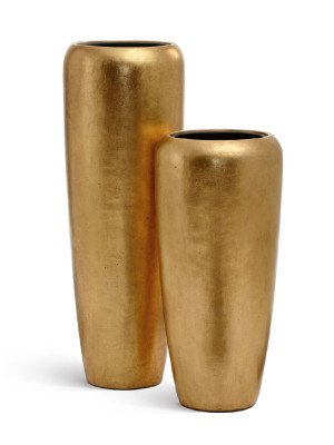 Кашпо TREEZ Effectory Metal Дизайн-конус Сусальное золото